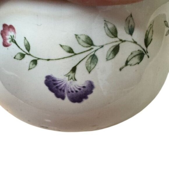 English Garden Stoneware Floral Design Lidded Sugar Bowl Or Small Jar Oven & Mic - Picture 2 of 8